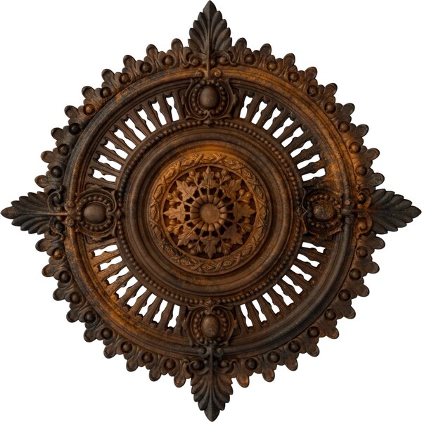 Ekena Millwork Haylynn Ceiling Medallion (Fits Canopies up to 1 1/4"), Hnd-Painted Rust, 29 1/8"OD x 1 1/4"ID x 4"P CM29HYRUS - main
